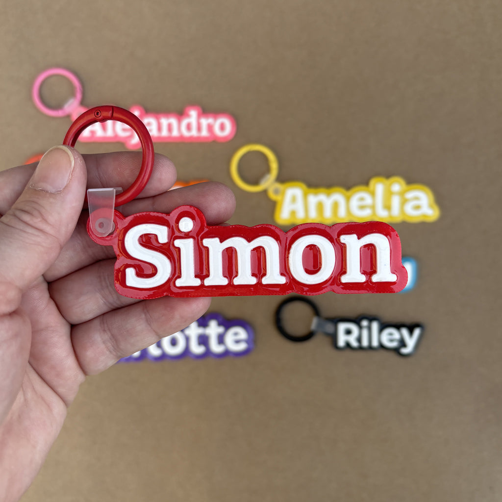 Custom 3D Printed Name Keychain - 8 Colors & 5 Fonts