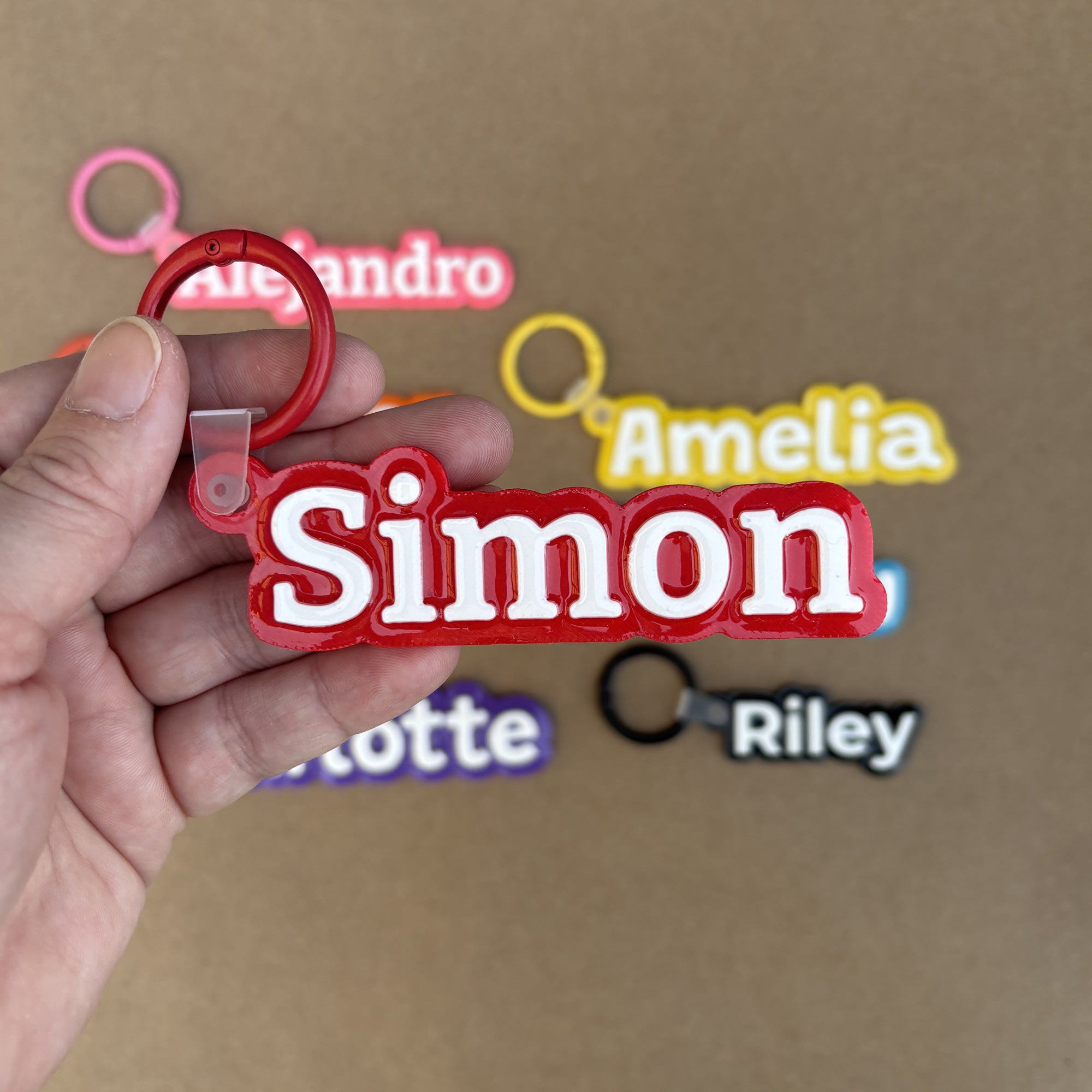 Custom 3D Printed Name Keychain - 8 Colors & 5 Fonts