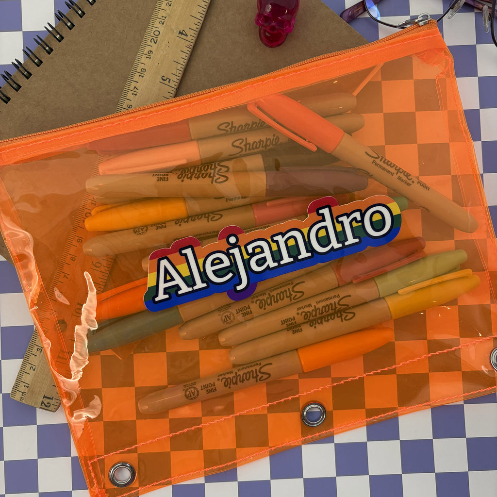 Custom Pride Name Sticker (1.5” Tall) - Water-Resistant Vinyl