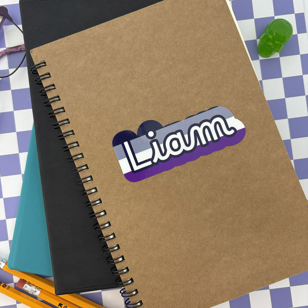 Custom Pride Name Sticker (1.5” Tall) - Water-Resistant Vinyl