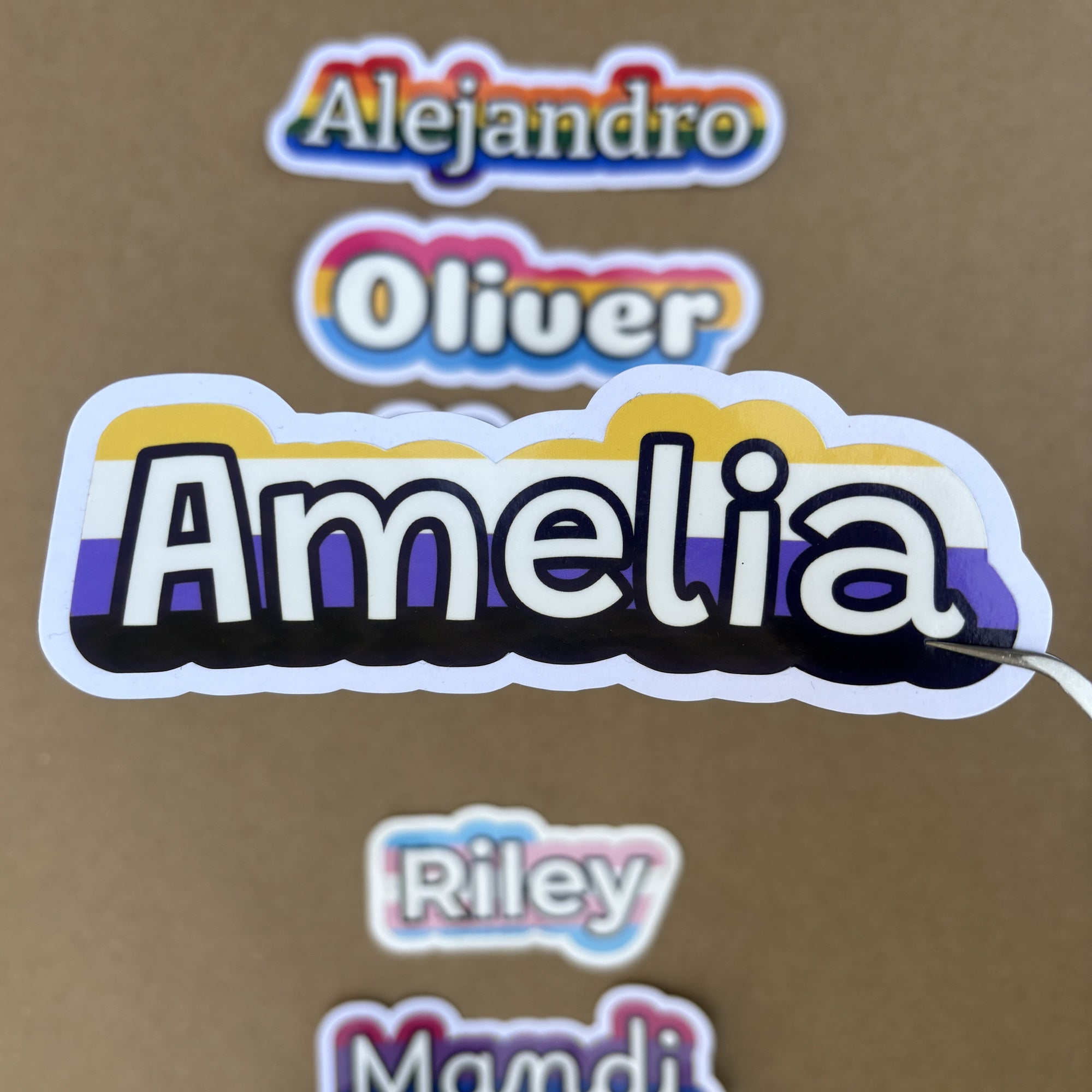 Custom Pride Name Sticker (1.5” Tall) - Water-Resistant Vinyl