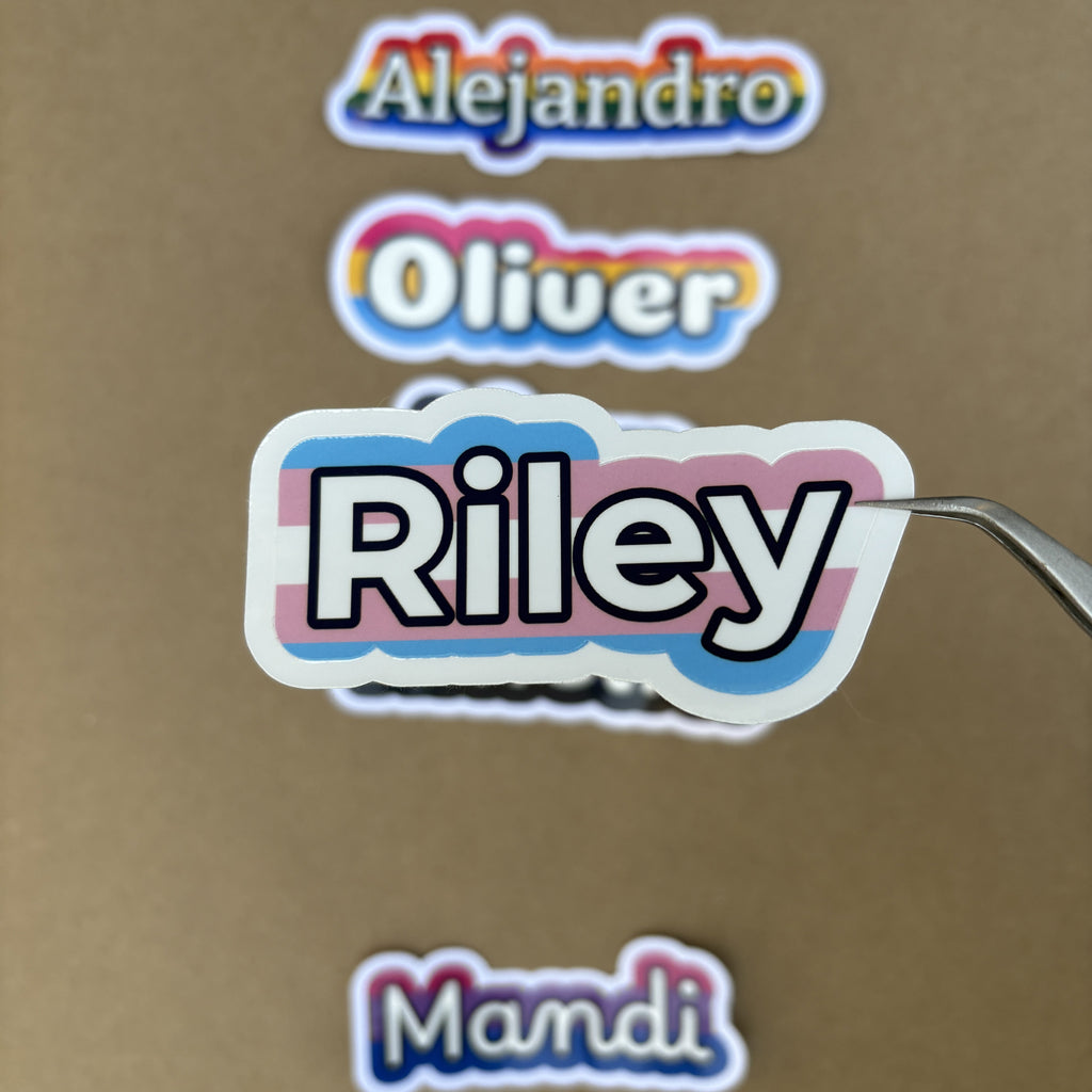 Custom Pride Name Sticker (1.5” Tall) - Water-Resistant Vinyl