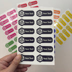 Custom Label Sticker Sheets (D20 Dice Edition) - 12 Personalized Water-Resistant Labels