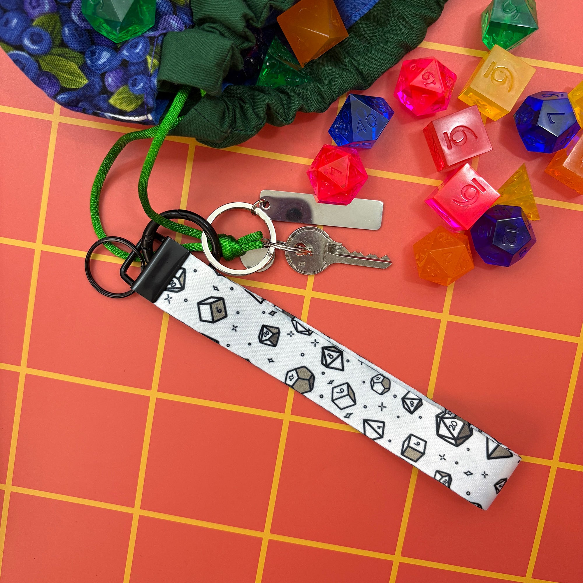 Dice Pattern Wristlet Keychain
