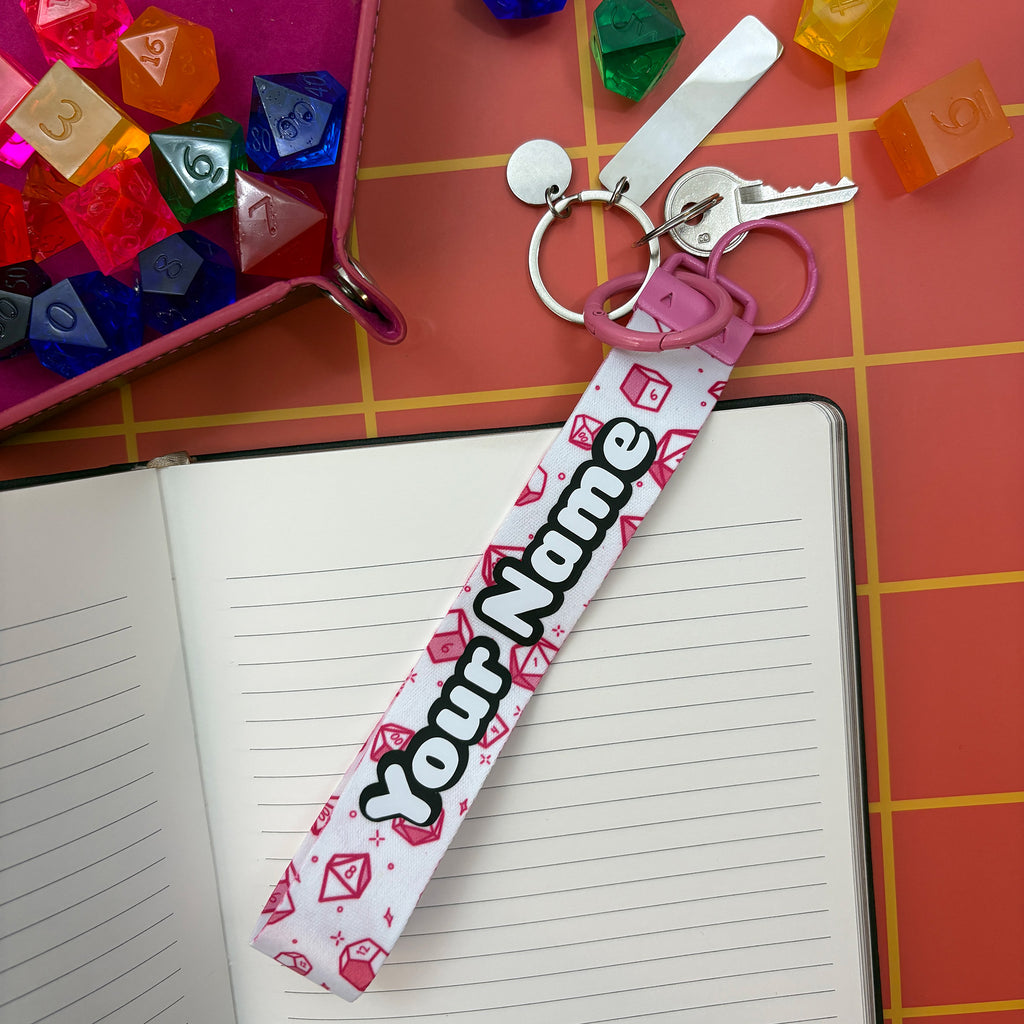 Dice Pattern Wristlet Keychain