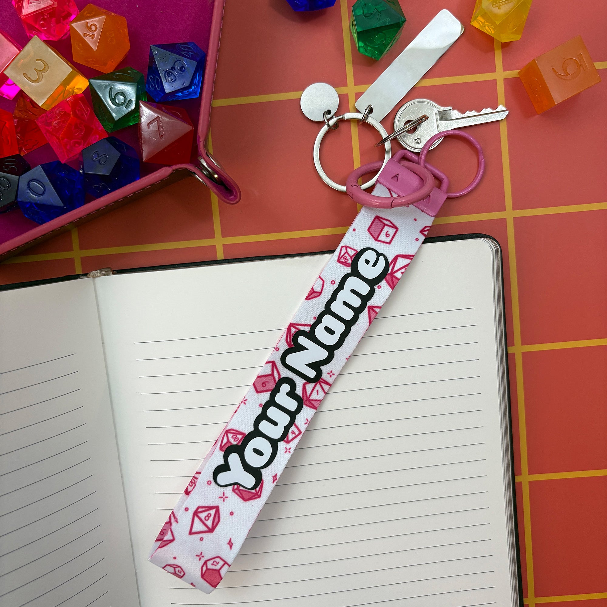Dice Pattern Wristlet Keychain