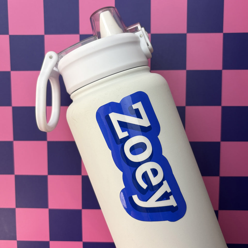 Custom Name Sticker (4” Wide) - Water resistant Vinyl