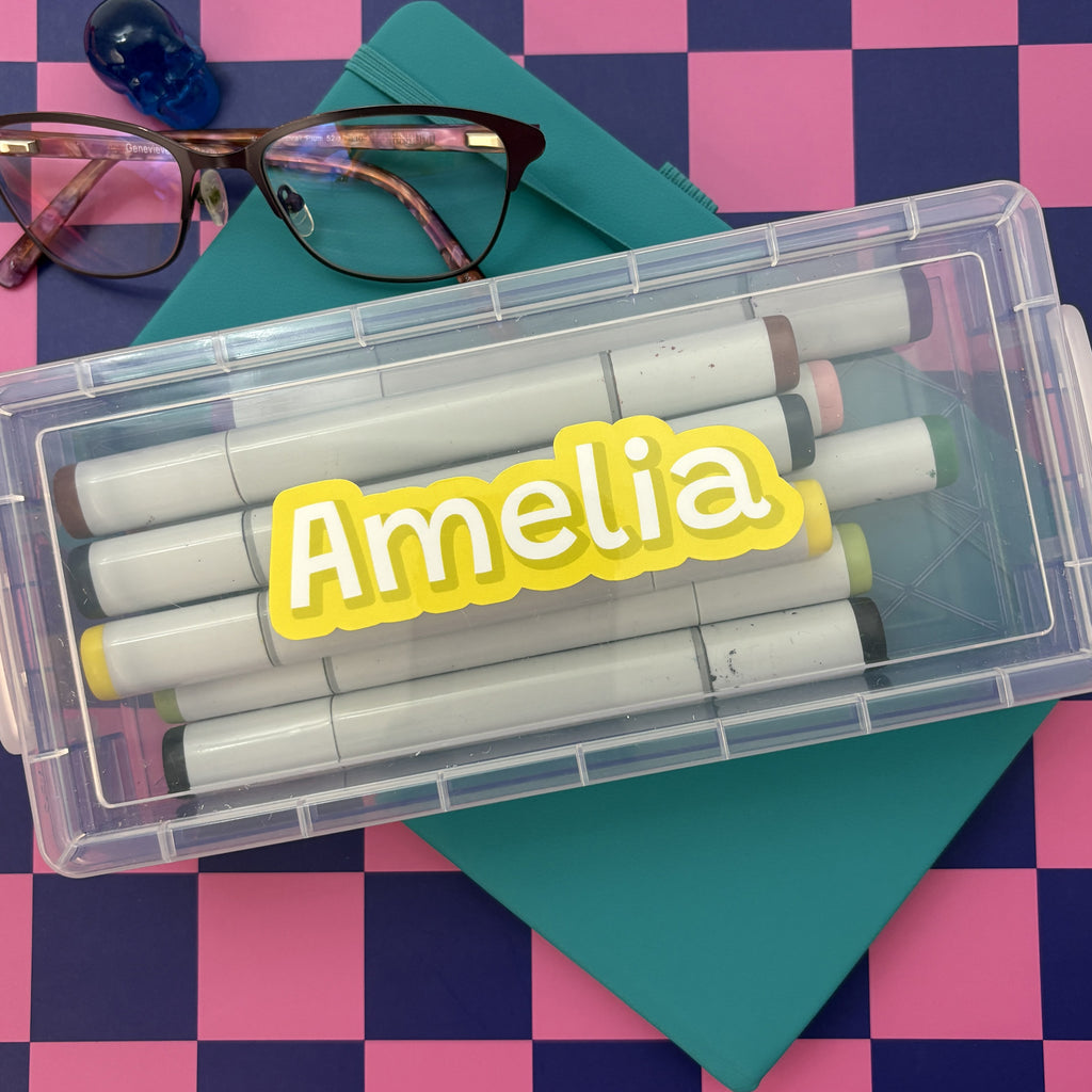 Custom Name Sticker (4” Wide) - Water resistant Vinyl