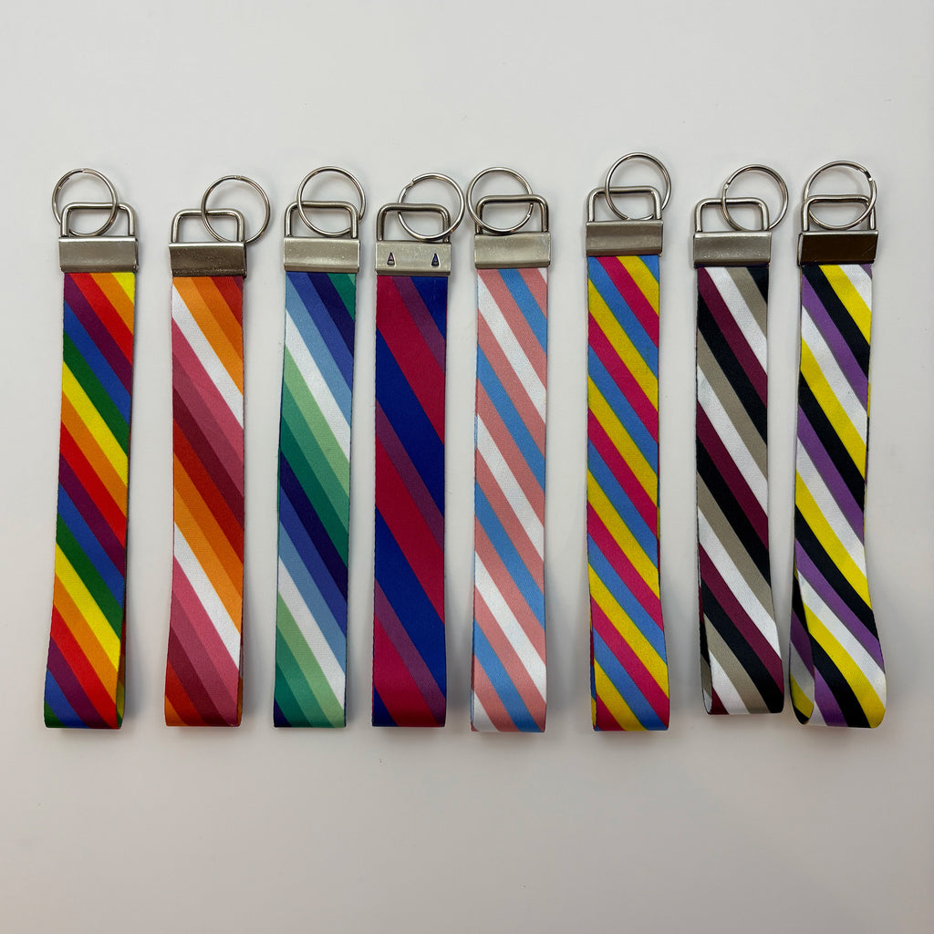 Personalized Pride Flag Wristlet Keychain