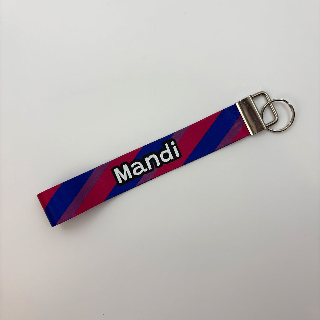 Personalized Pride Flag Wristlet Keychain
