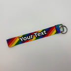 Personalized Pride Flag Wristlet Keychain