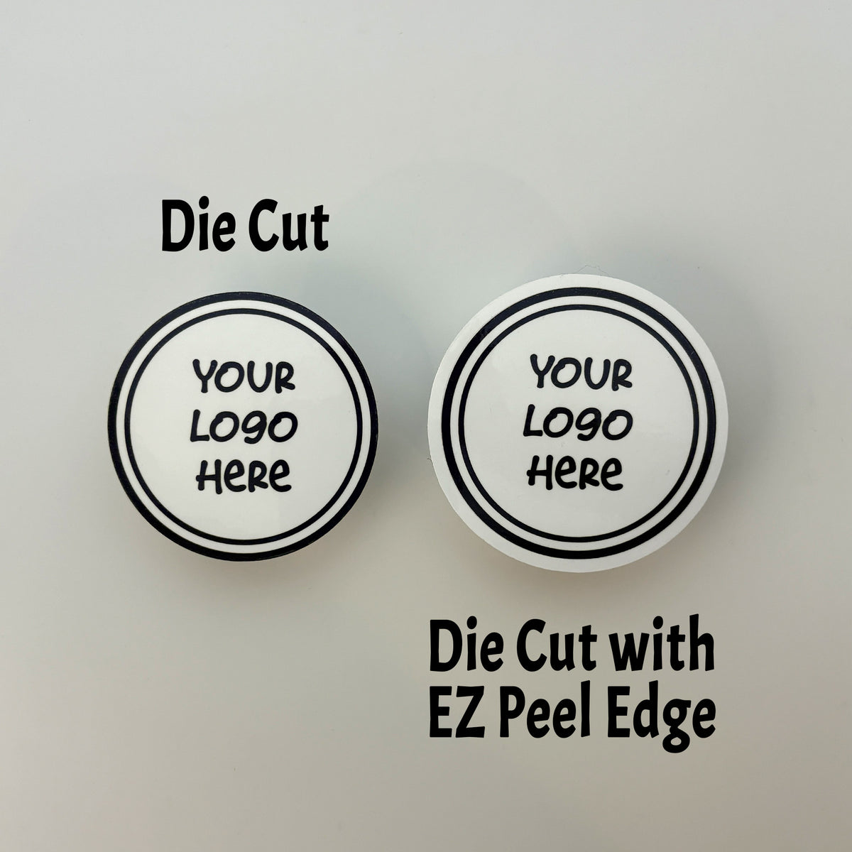 White Vinyl Stickers from Your Design (Die Cut)