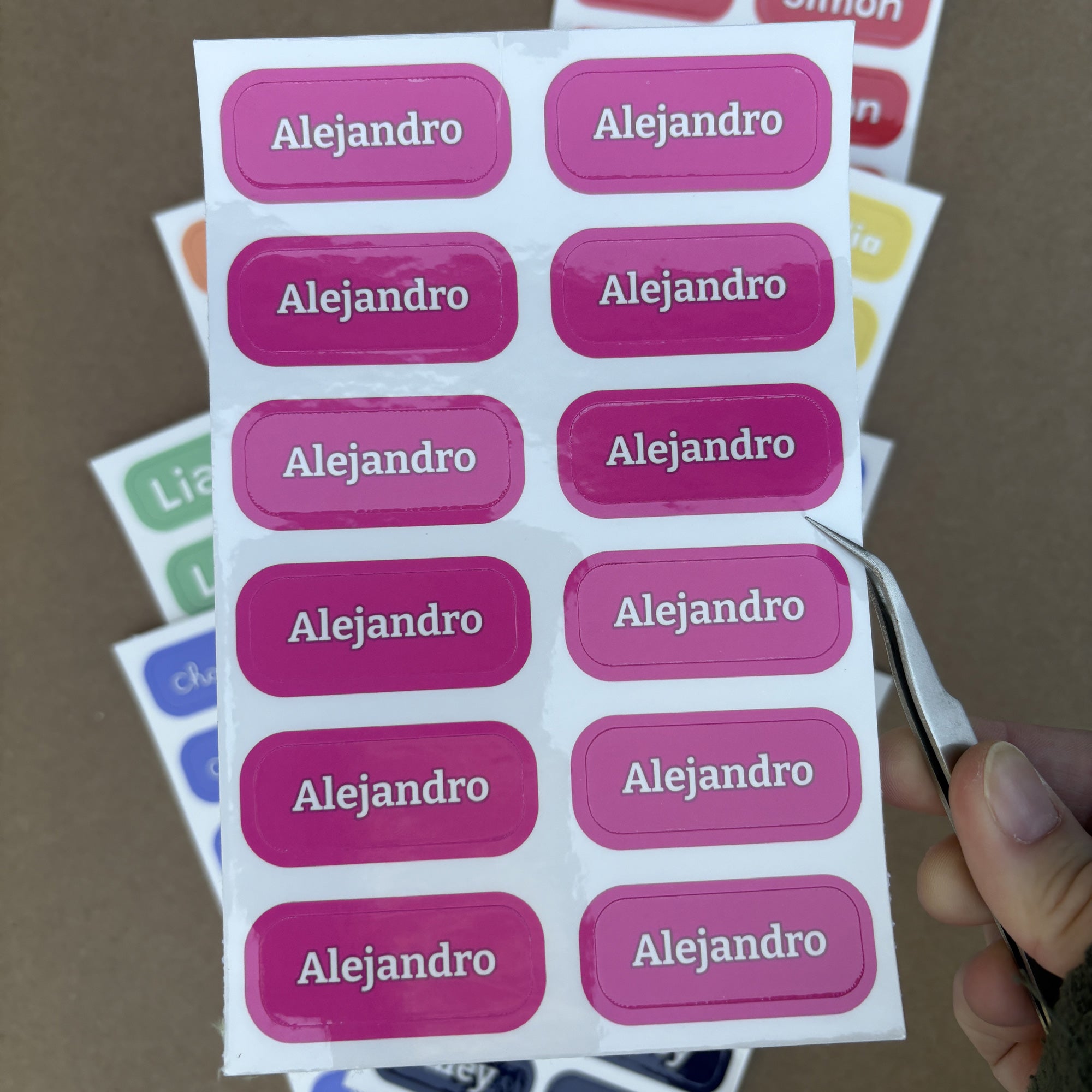 Custom Vinyl Label Sheet - 12 Personalized Labels (Style A)
