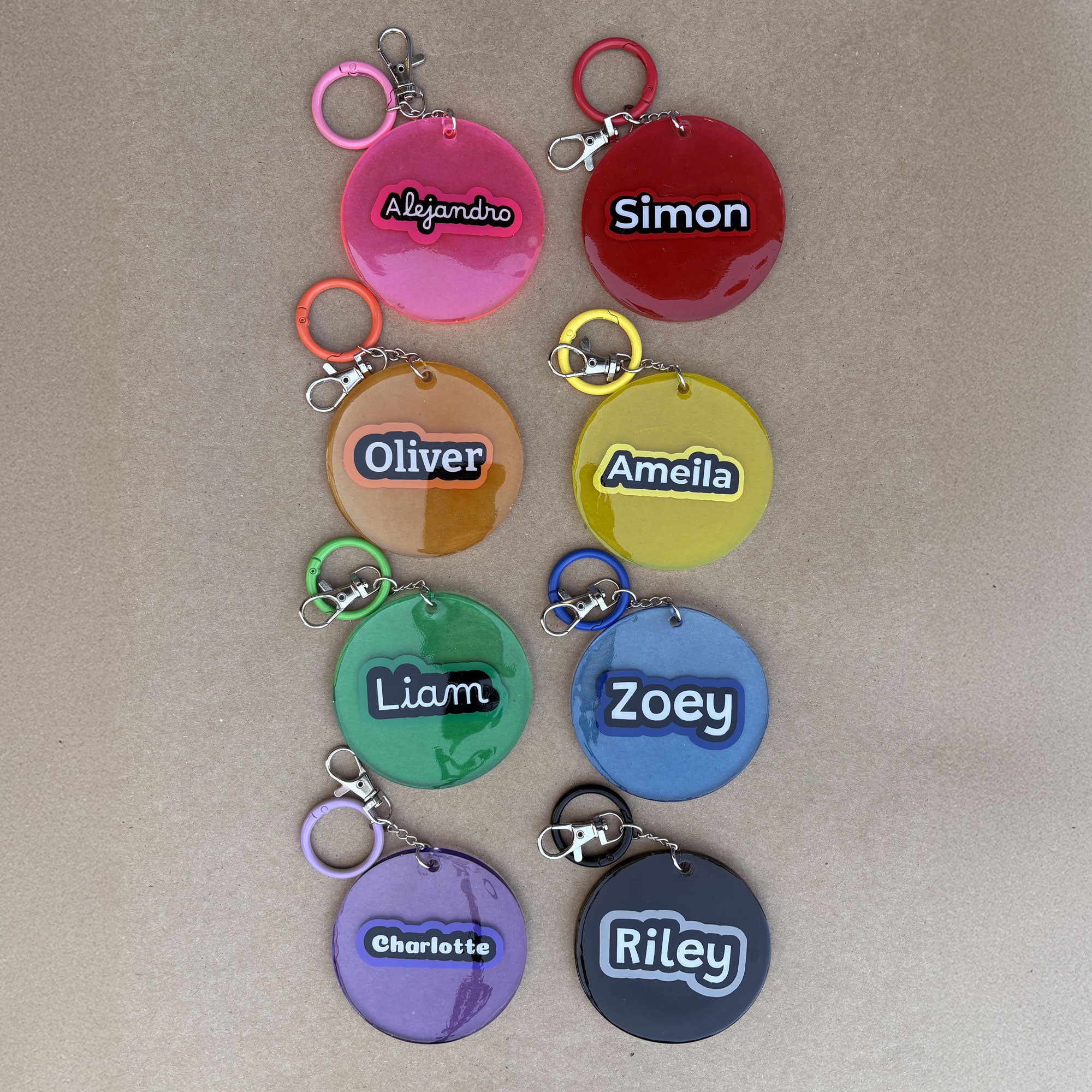 Custom Resin Name Keychain (3”) - 8 Colors & 5 Font Styles