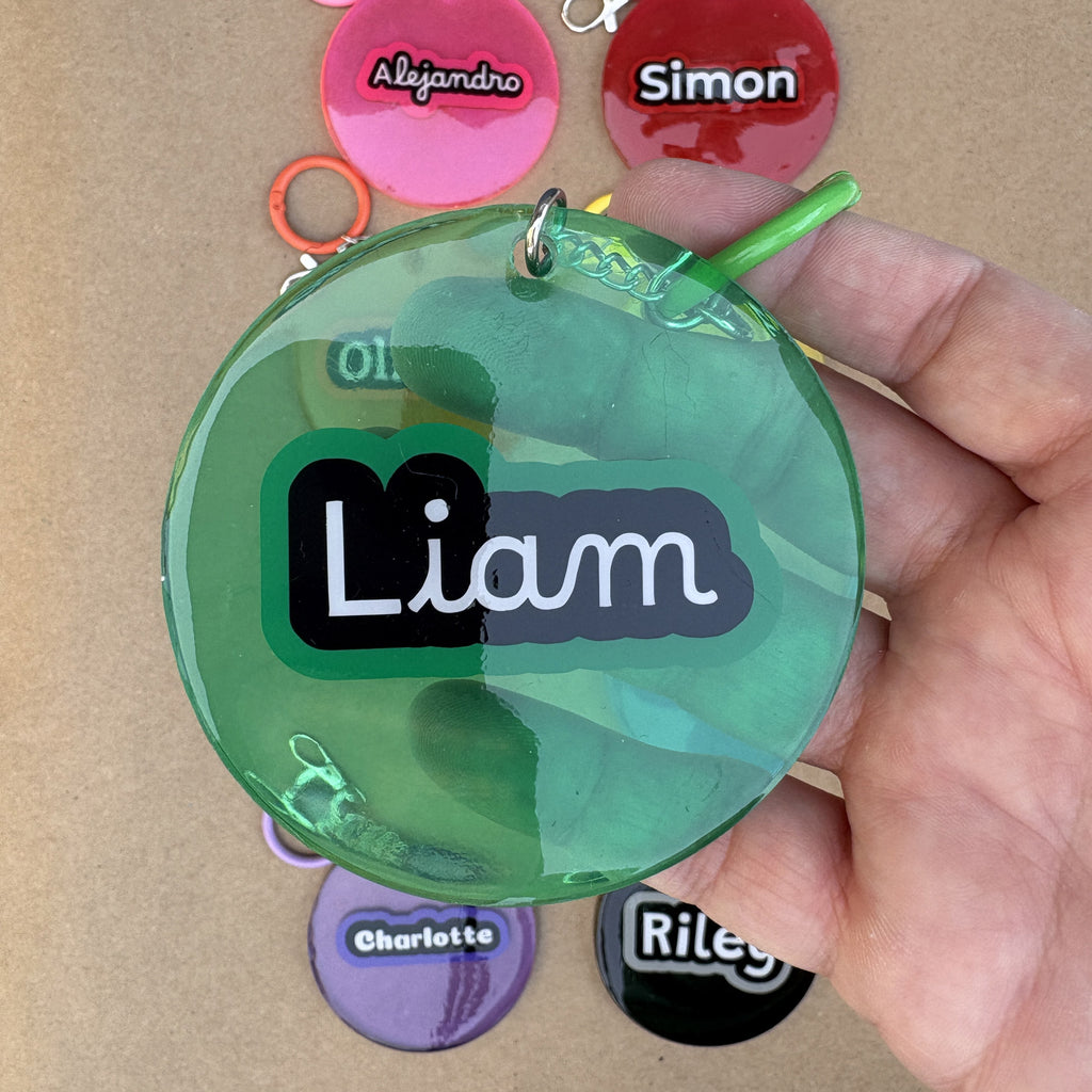 Custom Resin Name Keychain (3”) - 8 Colors & 5 Font Styles
