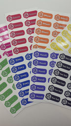 Custom Label Sticker Sheets (D20 Dice Edition) - 12 Personalized Water-Resistant Labels