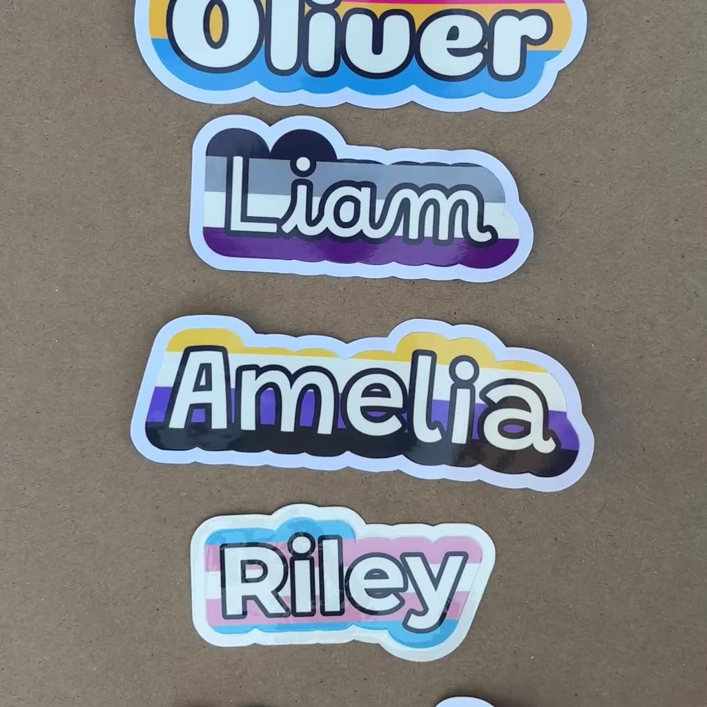 Custom Pride Name Sticker (1.5” Tall) - Water-Resistant Vinyl