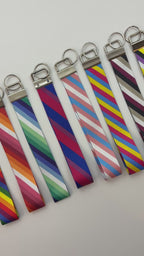 Personalized Pride Flag Wristlet Keychain