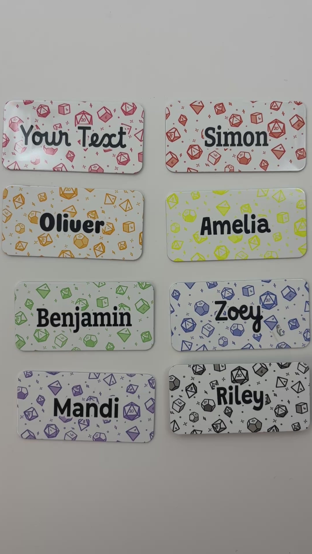 Dice Theme Magnetic Name Tag