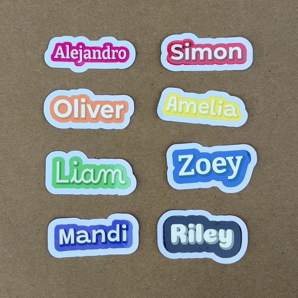 Custom Name Sticker (2” Wide) - Water Resistant Vinyl