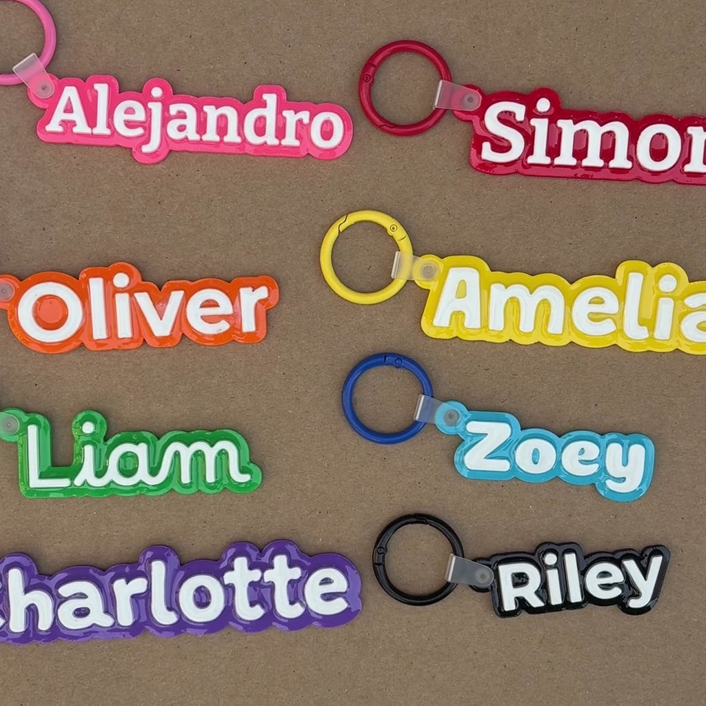 Custom 3D Printed Name Keychain - 8 Colors & 5 Fonts